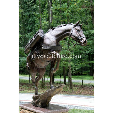 Grandezza naturale giardino ottone cavallo scultura